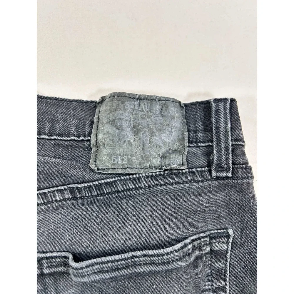 Levis 512 Slim Taper Jeans Mens 34x30 Faded Black Denim Pants
